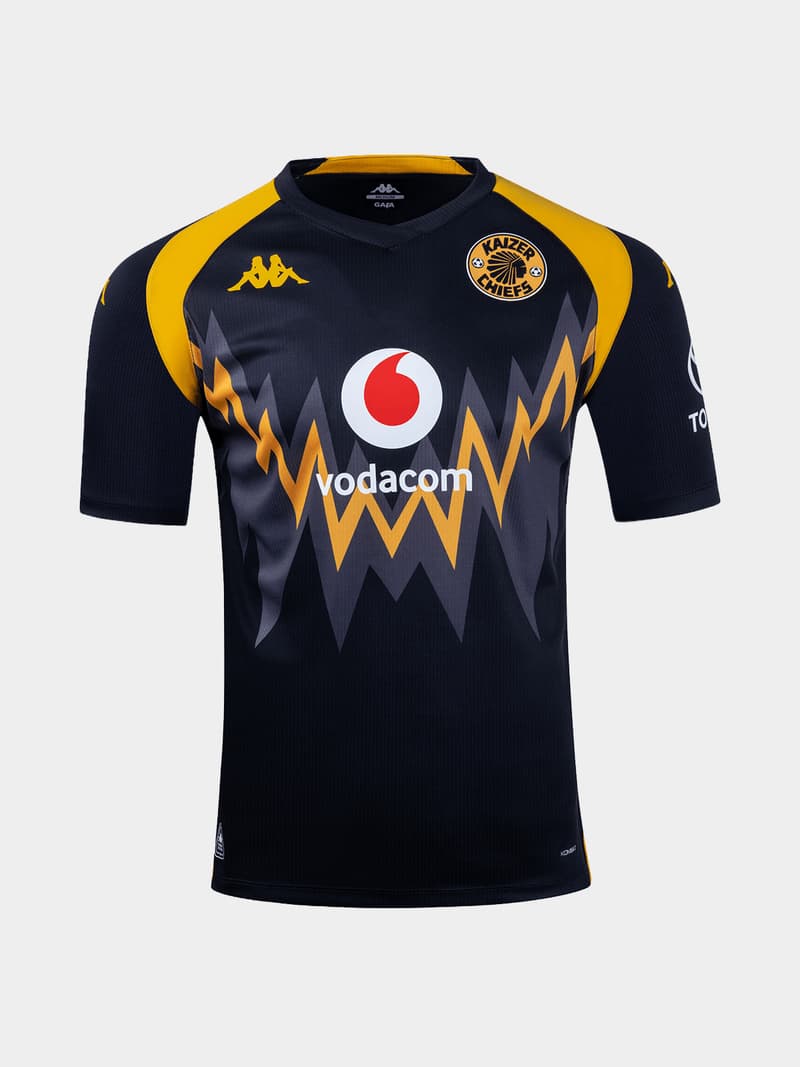 Kappa Mens Kaizer Chiefs Away 26/27 Black/Yellow Stadium Jersey