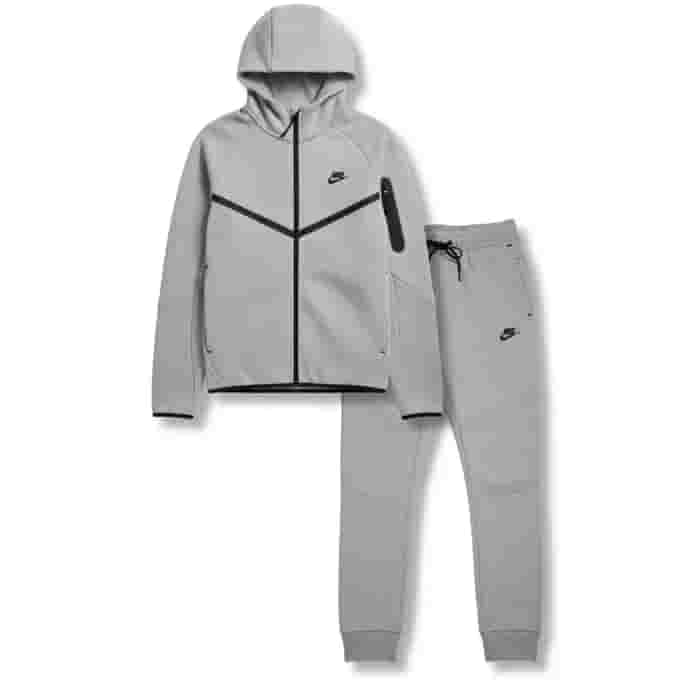 NIKE TECH FLEECE FULL ZIP HOODIE & JOGGERS SET GREY 2025